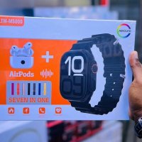 TLTM-M5000 Smartwatch with Airpods & 7 Straps - Series 10